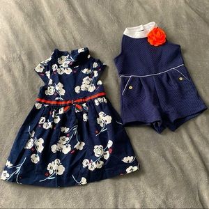 Janie and Jack Dress and Romper Bundle Sz 12-18 Months EUC